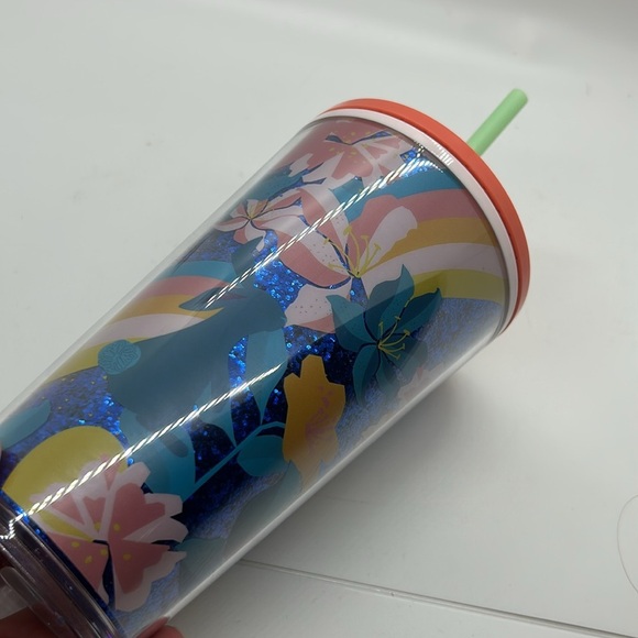 Starbucks Easter Spring 2021 Bunny Glitter Tumbler 16oz with Straw New - Picture 3 of 4